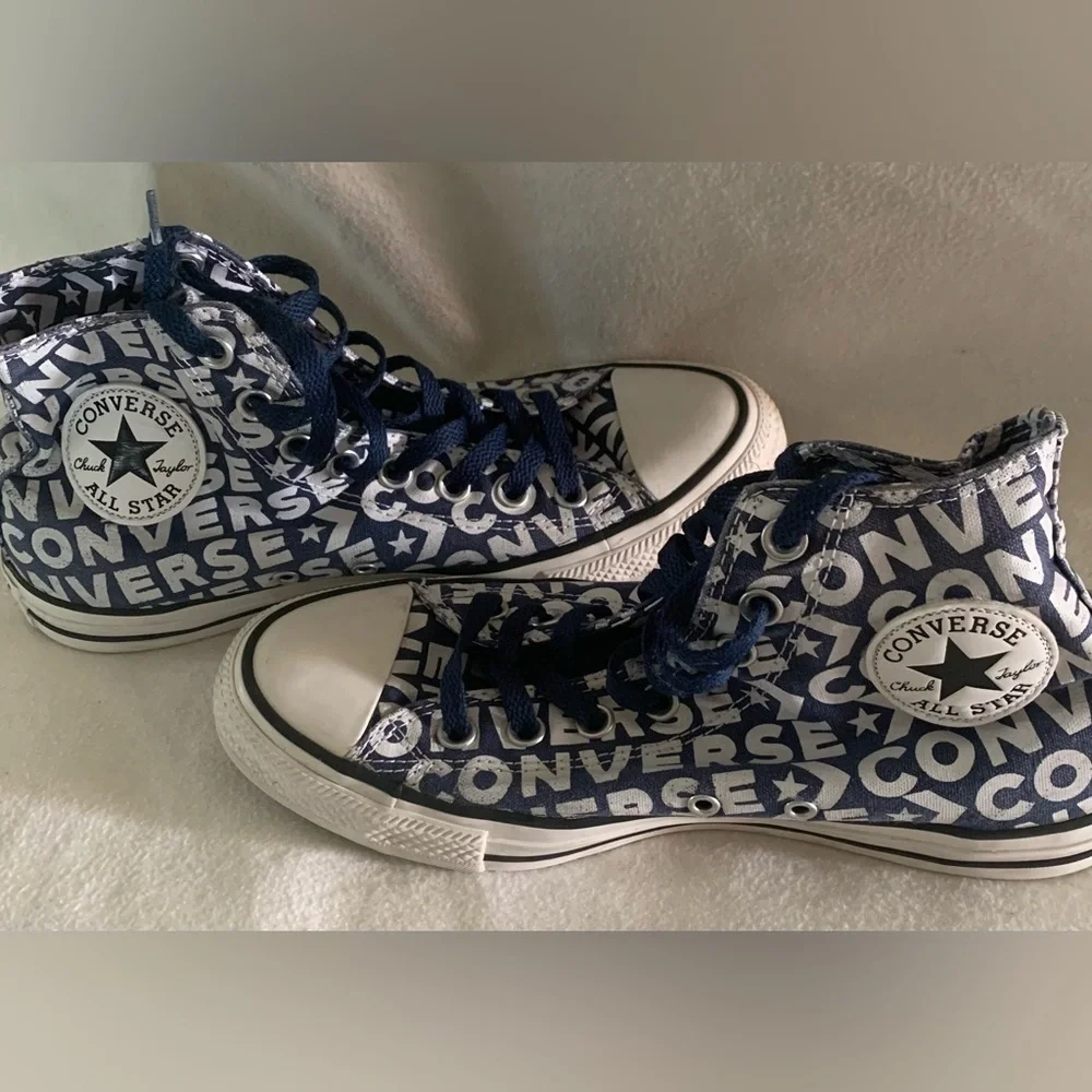 Converse Chuck Taylor All Star High Tops Logo Print 163952C Womens 9 Mens 7 - Picture 4 of 10
